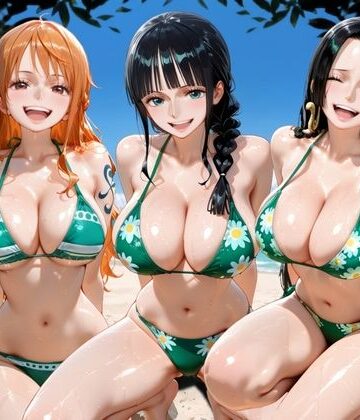 【d_775558】ビーチで出会った美女をナンパしてメス堕ちさせた話 ワ○ピース【ちこりこ】