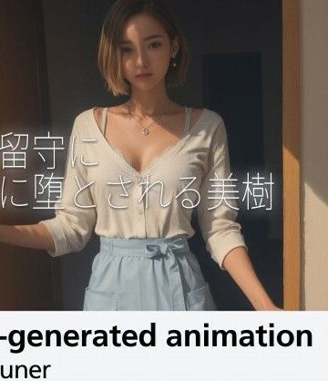 【d_780891】【4分】夫の留守に隣人に堕とされる美樹 ―― 家事着から徐々に剥がされ、中出しされイカされる不倫の午後【AItuner】