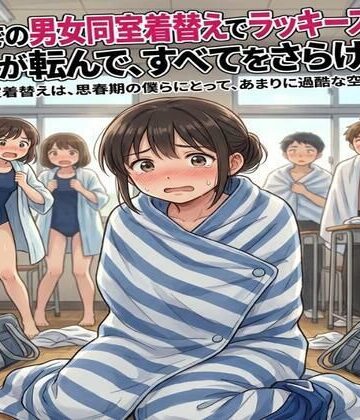 【d_786162】教室での男女同室着替えでラッキースケベ！女子が転んで、すべてをさらけ出す【CMNFリアリズム】