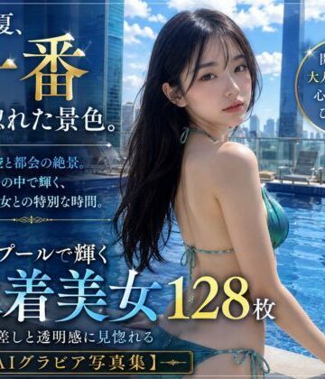 【d_786650】この夏、一番見惚れた景色。｜屋上プールで輝く水着美女128枚【AIグラビア写真集】【AI美女制作参謀本部1課】