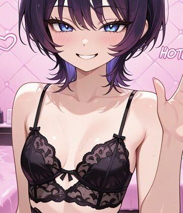 【d_796286】短髪紫髪の彼女と過ごす浴室サービス 〜ランジェリーから泡風呂、ベッドまで〜【R-18 AI CG集】【NT】
