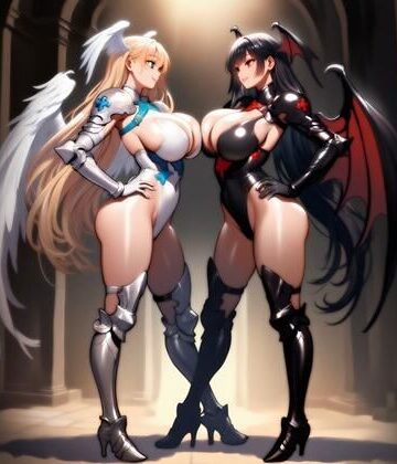 【d_792558】天使VS悪魔 天魔キャットファイト【新人M】