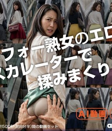 【d_797349】アラフォー熟女のエロ尻、エスカレーターで揉みまくりっ！【aipockle】