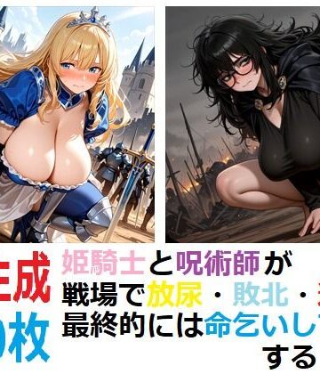 【d_801607】姫騎士と呪術師が戦場で放尿・敗北・逃走最終的には命乞いして拝尿するCG集【YOG】