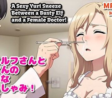 【d_802909】巨乳エルフさんと女医さんのエッチな百合くしゃみアニメ！/ A Sexy Yuri Sneeze Anime Between a Busty Elf and a Female Doctor！【くしゃみフェチ専門店】