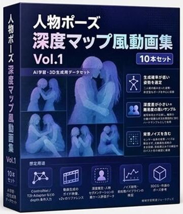 【d_805471】二人組ポーズ深度マップ動画集 Vol.1【百合レズ画像AI牡丹】