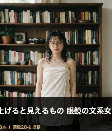 【d_806449】＜実写級＞露出を上げると見えるもの・眼鏡の文系女子（24）の部屋 28本【ビンビン魔法陣】
