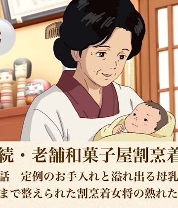 【d_808187】続・続老舗和菓子屋割烹着女将 第二話 定例のお手入れと溢れ出る母乳〜ひだの際まで整えられた割烹着女将の熟れた肉体〜【青いらいおん】