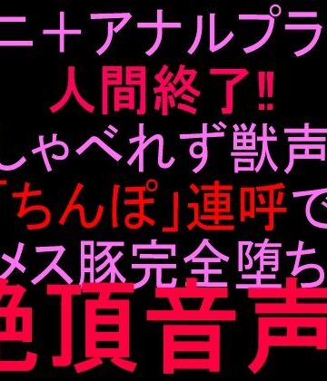 【d_808360】クンニ＋アナルプラグで人間終了！！しゃべれず獣声「ちんぽ」連呼でメス豚完全堕ち絶頂音声！！【絶頂ひとりオナ子】