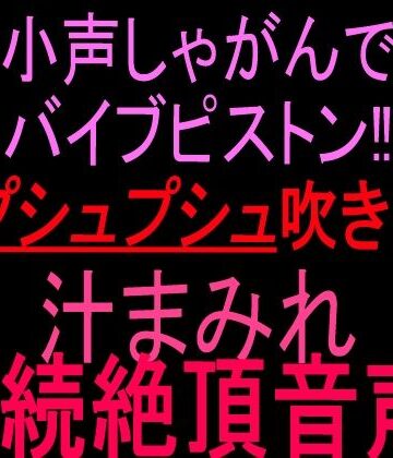 【d_817058】小声しゃがんでバイブピストン！！潮プシュプシュ吹き出し、汁まみれ連続絶頂音声！！【絶頂ひとりオナ子】