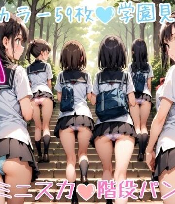 【d_817202】【59枚】女の子たちのミニスカ制服やパンティーやお尻をお好きなだけ観察できます♪今日は妄想の世界にあるエッチな街での学園見学日です♪街のいろいろな学園の校舎前にあるお庭の階段で、制服ミニスカート、オシリにくい込むパンツのパンチラをいっぱいごらんくださいね♪【ひろぴょん工房】