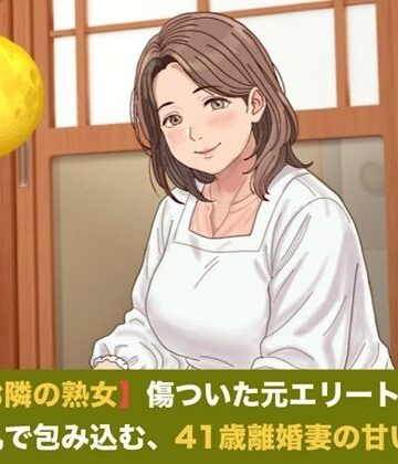 【d_821967】続・【お隣の熟女】傷ついた元エリートを母性と巨乳で包み込む、41歳離婚妻の甘い誘惑 第一話 ご近所にバレる恐怖に興奮し絶頂する、割烹着妻への中出し【青いらいおん】