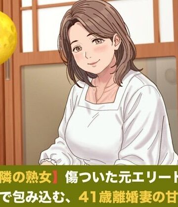 【d_822475】続・【お隣の熟女】傷ついた元エリートを母性と巨乳で包み込む、41歳離婚妻の甘い誘惑 第二話 ご近所の目を恐れる割烹着熟女 〜台所で愛液を散らす、濃厚中出し愛撫〜【青いらいおん】