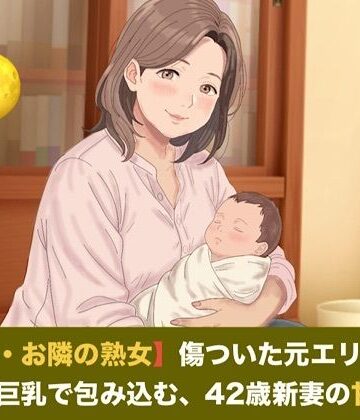 【d_824706】【続・続・お隣の熟女】傷ついた元エリートを母性と巨乳で包み込む、42歳新妻の甘い誘惑 第四話 【母乳泡洗体と風呂場立ちバック】〜過敏な子宮を穿たれ、鏡の前で母乳と潮を吹き散らす42歳新妻のお漏らし絶頂〜【青いらいおん】