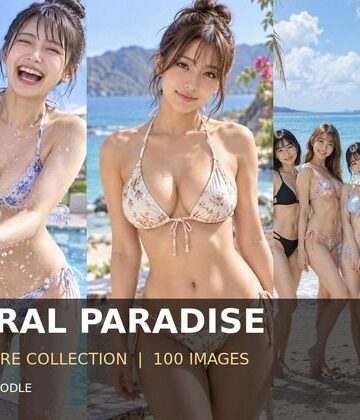 【d_828529】花柄ビキニの楽園 ― FLORAL PARADISE ―【からあげプードル】