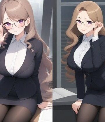 【d_831775】社長室で爆乳メガネ秘書のお姉さん・玲奈（29）と二人きり…出張ホテル・バー・バスルームで朝まで〜有能秘書の淫らな素顔〜【CG292枚収録】【定時後ラボ】