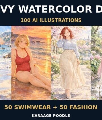 【d_832605】水彩ぽっちゃりレディ100景 ― CURVY WATERCOLOR DAYS ―【からあげプードル】