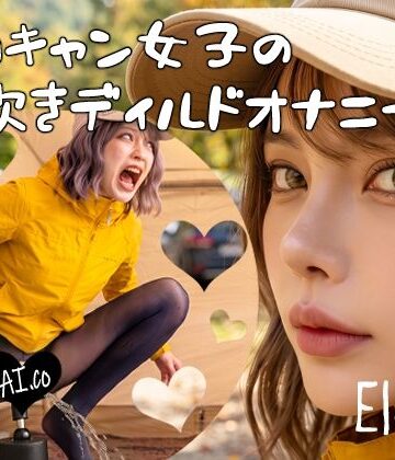 【d_834762】【Elog ＃1】黒ストソロキャンプ女子の大量潮吹きディルドオナニー。【AI.co】