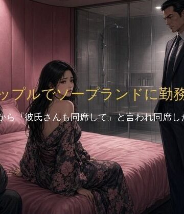 【d_835934】「カップルでソープランドに勤務中、VIP客から『彼氏さんも同席して』と言われ、同席したぼく」【彼女たちの観覧席】