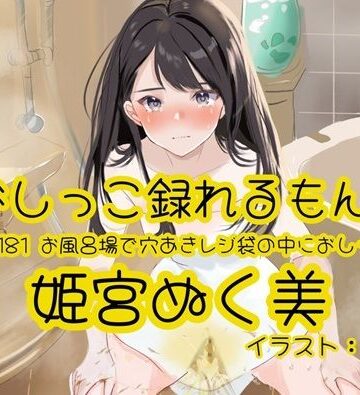 【d_837806】【おしっこ実演】Pee.181姫宮ぬく美のおしっこ録れるもん。〜お風呂場で穴あきレジ袋の中におしっこ編〜【おしっこラボ】