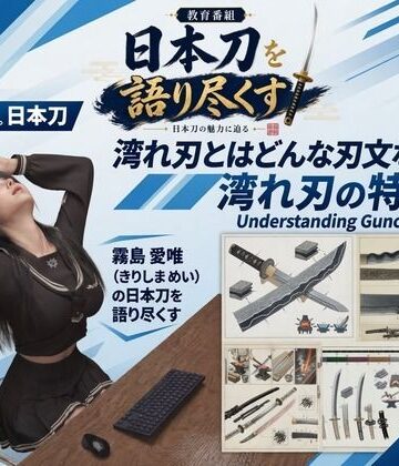 【d_842234】パンチラガチャ★霧島 愛唯（きりしま めい）『日本刀を語り尽くす』第1章-まず「日本刀とは何か」を知る（034-湾れ刃とはどんな刃文なのか？）【Ozone_Layer】