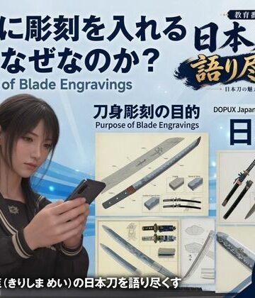 【d_842733】パンチラガチャ★霧島 愛唯（きりしま めい）『日本刀を語り尽くす』第1章-まず「日本刀とは何か」を知る（035-刀身に彫刻を入れるのはなぜなのか？）【Ozone_Layer】